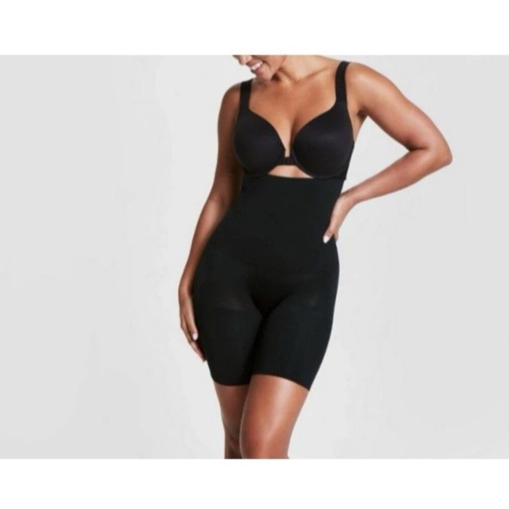 Assets Spanx Women Large Shaping High Waist Shorts Mid-thigh Shaper Black